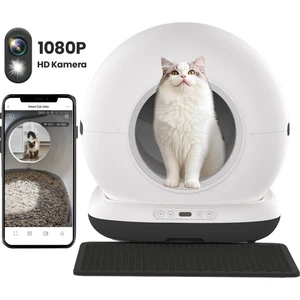 CB002 Kameralı Akıllı Otomatik Kedi Tuvaleti, App ile Uzaktan Kontrol, 72LT Hazne, 7lt Çöp Haznesi