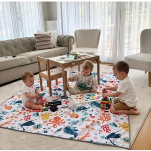 145x100cm, Ocean, Sıvı Geçirmeyen Çok Amaçlı Aktivite Örtüsü; Yer, Masa ve Yatak için, Makinede Yıkanabilir