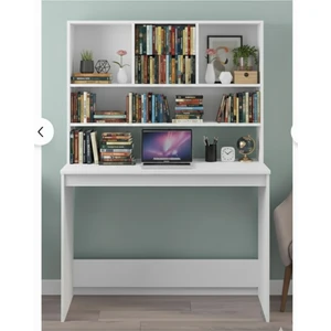 Modern Tasarımlı Raflı Mdf Çalışma Masası - 80X166X55 cm