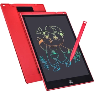 Brother Toys 12 Inch Renkli Yazan LCD Dijital Çocuk Tablet Yazı Tahtası Silinebilir Grafik Çizim Tableti Kırmızı