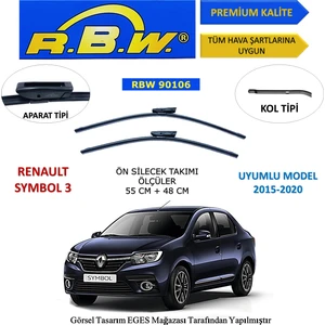 Renault Symbol 3 (2015-2020) Ön Silecek Süpürgesi 550MM + 480MM
