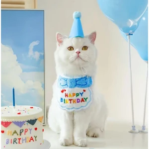 Kedi/köpek Doğum Günü Parti Kıyafeti/aksesuarı (Şapka ve Önlük) Evcil Hayvan Doğum Günü Sürprizi