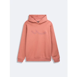 Kapüşonlu Sıgn Baskılı Uzun Kollu Pembe Sweatshırt