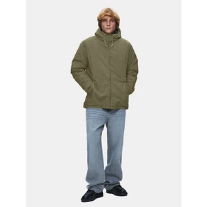 Kapüşonlu Basıc Ruzgarlık Yeşil Mont