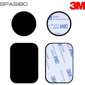 2 Adet Metal Plaka Seti | Telefon Araç Içi Mıknatıslı Tutucu Için Yuvarlak & Dikdörtgen Yedek Metal Levha | 3m Bantlı Güçlü Yapışkan