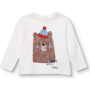 Hellobaby Erkek Bebek Hello Cute Bear Uzun Kol Tshirt Iki Iplik Bisiklet Yaka Uzun Kol