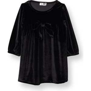 Hellobaby Kız Bebek Chic Elbise Kadife Bisiklet Yaka Kısa Kol