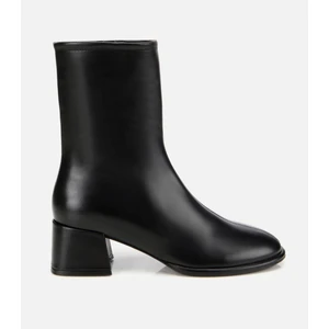 Kadın Deri Siyah Bilekte Topuklu Bot