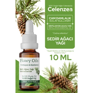 Flowy Oils Sedir Ağacı Yağı %100 Doğal Bitkisel Uçucu Yağ Cedarwood Oil 10ML