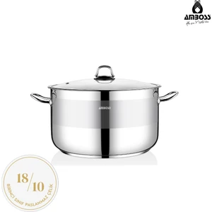 Saphire Paslanmaz Çelik 34 cm Cam Kapaklı Derin Tencere