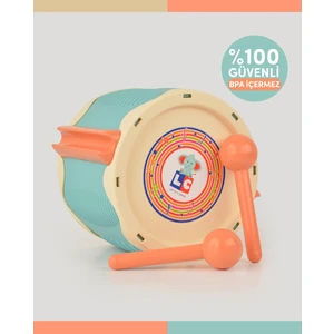 Let's Be Child Turkuaz Eğlenceli Davul 0-8 Yaş İçin Ritim Duyusunu Geliştiren Güvenli Oyuncak