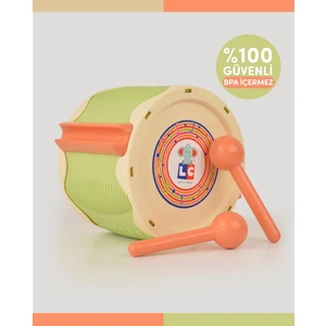 Let's Be Child Eğlenceli Davul Yeşil Renkli Tasarım ile Müzik Eğitimi 0-8 Yaş Arası