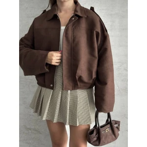 Zr Oversize Süet Bomber Ceket