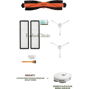 Xiaomi Robot Vacuum S10+ / S10 Plus Robot Süpürge Uyumlu Yedek Fırça, Hepa Filtre - 7 Parça
