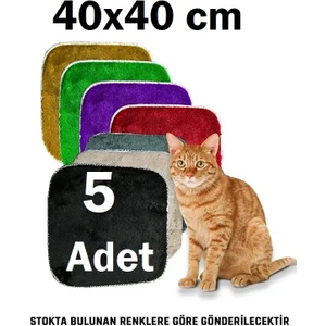 5 Adet Kulübe Içi Peluş Pofuduk Kedi Halısı 40X40 cm Yumoş ( Kedi Evi - Kulübeleri Boyutlarına Özel )