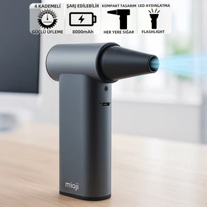Mio AD57 8000mAh 130000RPM 4 Kademeli Taşınabilir Güçlü Hava Üfleme Cihazı - Silver