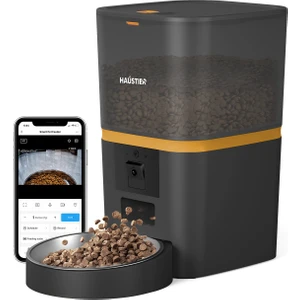 QQ009 Gece Görüşlü 1080P Fhd Kameralı, Akıllı Kedi Köpek Otomatik Mama Kabı, Tuya App-Wifi Uzaktan Kontrol, Sesle Çağırma, 2.4ghz-5ghz, 6lt Hazne, Metal Kase