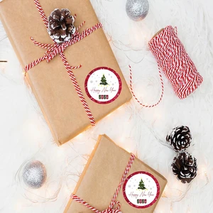 Tuğset Etiket Happy New Year Sticker Mutlu Yıllar Etiket 4 cm 70 Adet Yeni Yeni Yıl Yılbaşı