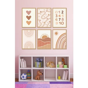 Dekorize Mdf Tablo Seti 6 Parça 3 mm - Çocuk Odası Duvar  Dekoru 6010 13 x 17