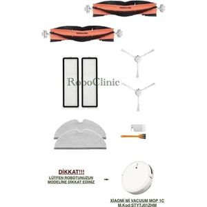 Xiaomi Mi Vacuum Mop 1c - 2c - F9 Robot Süpürge Uyumlu Yedek Fırça, Hepa Filtre, Mop - 10 Parça