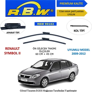 Renault Symbol 2 (2009-2012) Ön Silecek Süpürgesi 600MM + 450MM