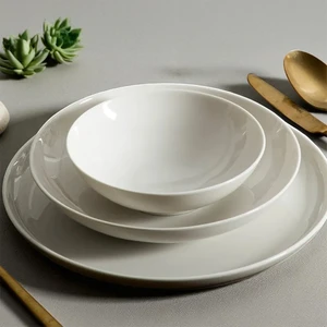 Güral Porselen Bilbao Sade 24 Parça 6 Kişilik Bone Porselen Yemek Takımı