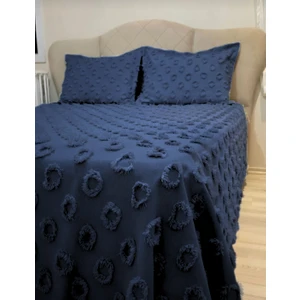 Ponpon Desenli 3 Parça Çift Kişilik Yatak Örtüsü