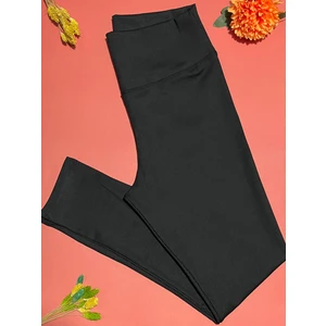 Kadın Tayt Yüksek Bel Dalgıç  Siyah Renk Fitilli Tayt