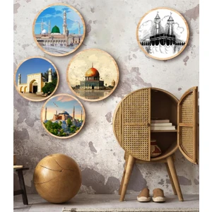 Notpa Dekorize Mdf 5 Parça 5 Mescid Çerçeve Görünümlü Tablo Set 5007 50 x 70