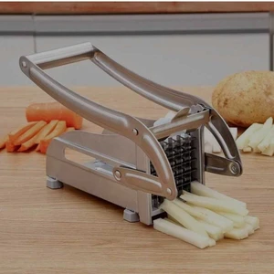 Paslanmaz Çelik Patates Kızartması Patates Kesici - Yuvarlak Alt Kolay Dilimleme