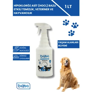 Veteriner ve Hayvan Dezenfektanı 1 LT/ Hipokloröz asit (HOCl) bazlı