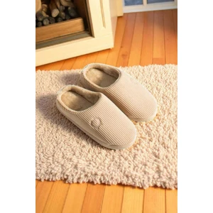 Erkek Ev Terliği Gondol Fitilli Kadife Nakışlı Yumuşak Sessiz Taban Kışlık Terlik