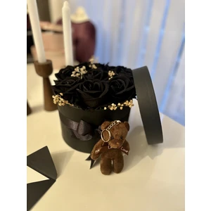 Sevgiliye, Kız Arkadaşa Özel Hediye 9 Adet Kadife Güllü ve Peluş Ayıcık Hediyeli