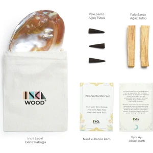 Inka Wood Co. Inka Wood Palo Santo Mini Set - İncili Sedef Deniz Kabuğu - Palo Santo Tütsü - Konik Tütsü