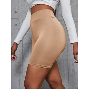 Kadın Toparlayıcı Dalgıç Kumaş Yüksek Bel Likralı Şort Sıkılaştırıcı Kısa Spor Tayt