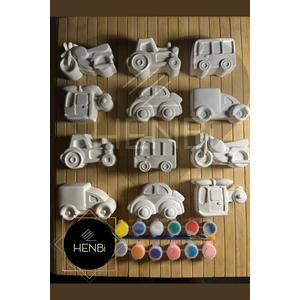 12 Adet Xxl Boy Araçlar Taş Boyama Seti Büst Figür Boyama Çocuk Gelişimi Taş Boyama Boyama Seti