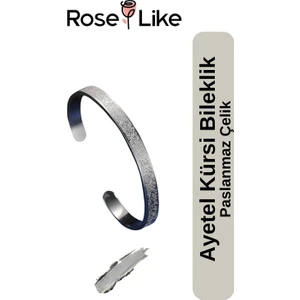 Ayetel Kürsi Çelik Bileklik - Gümüş Gri