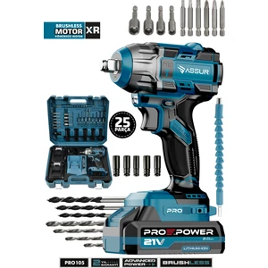 Pro 21V Çift Akülü Kömürsüz Motor Darbeli Şarjlı Matkap Somun Sıkma Sökme