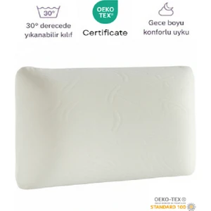 Ortopedik, Sertifikalı Visco Visko Bütün Sünger Yastık 60X40X15 cm  Omuz/boyun Destekli