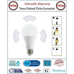 Harekete Duyarlı Sensörlü LED Ampül 12 Watt - Beyaz