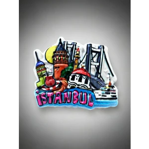  Istanbul Temalı Kabartma Polyester Magnet 7,5cm x 6,5cm.