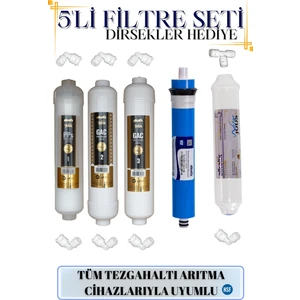 Tüm Kapalı Kasa Su Arıtma Cihazları ile Uyumlu 5'li Su Arıtma Filtre Seti