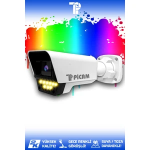 1 Süper Kamera Bullet Dış Mekan 5 MP Full HD Renkli Gece Görüşlü Warmled Kameralı AHD Güvenlik Kamerası