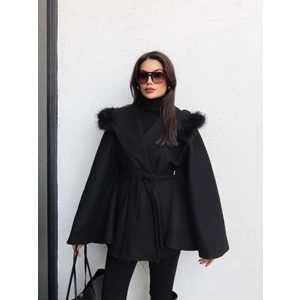 Kürk Kapüşonlu Panço