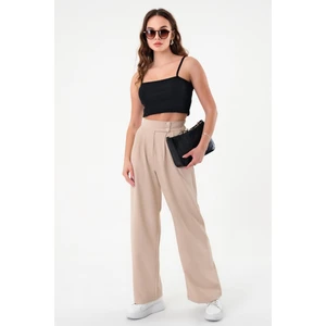 Kadın Taş Çift Düğmeli Palazzo Pantolon