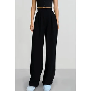 Kadın Cırtlı Yüksek Bel Bol Paça Palazzo Pantolon