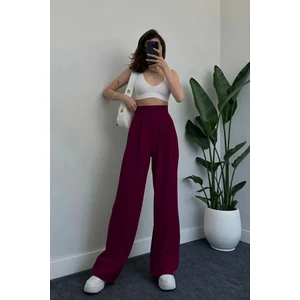 Kadın Beli Cırt Kapamalı Yüksek Bel Bol Paça Palazzo Pantolon