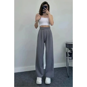 Kadın Full Esnek Rahat Kumaş Cırt Kapama Palazzo Pantolon