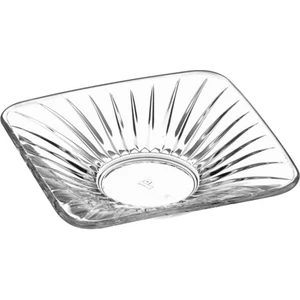 6'Lı Gravürlü Kare Çay Tabağı