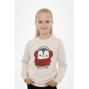 Kız Çocuk Sweatshirt Baskılı Şardonlu Kışlık